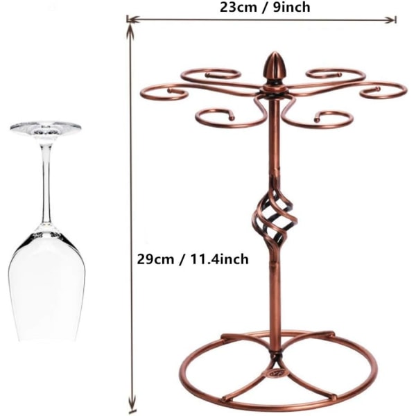 1 stk. Vinglasstativ, Stativ til vinglas med tørrestativ til vinglas Kan rumme 6 vinglas (vinglas medfølger ikke).