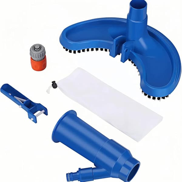Pool Vacuum - Jetrenser med snørepose, ideel til pool, spa, springvand og dam - fjerner blade