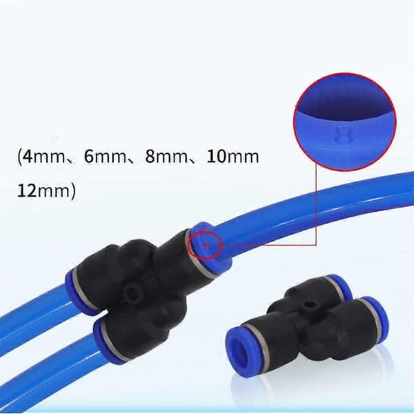 Pack Pneumatisk Koppling Vinkel, Rak, Y-Typ, T-Typ, Luftrörsreducerare för Snabbanslutning Luftledningar (8mm Rak Koppling)