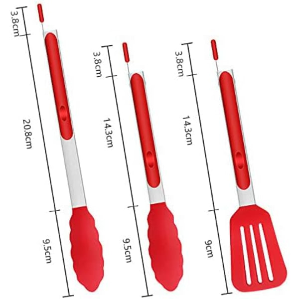 Grilltänger kökstänger 3 stycken rostfria ståltänger köttänger matlagnings tänger