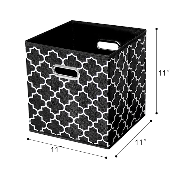 Taitettavat kangassäilytyslaatikot, joissa soikeat silmukat, 4 kpl Black 28*28*28cm