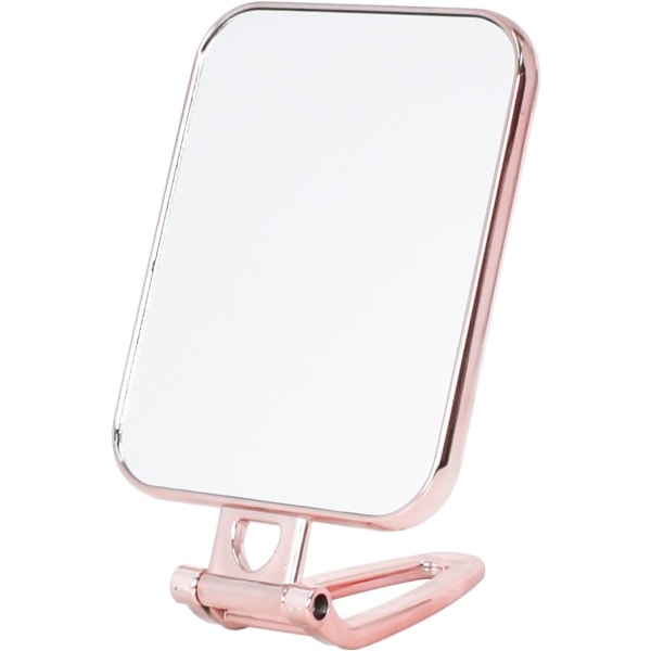 Kaksipuolinen kädessä pidettävä peili, pieni ja kannettava meikkipeili 270 astetta taitettava peili, suorakaiteen muotoinen pöytäpeili kädessä/telineellä