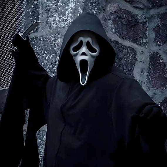 1 st Scream Halloweenmask Unisex Skräckaccessoarer Läskig Mask