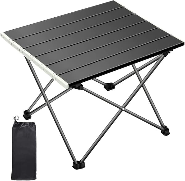 Campingbord, sammenleggbart campingbord, sammenleggbart bærbart ultralett aluminiumslegering bord med bæreveske, sammenleggbare campingbord