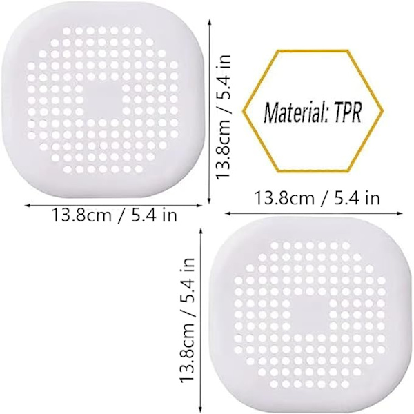 Silikonavloppssil, 4-pack, avloppssil för dusch och kök White
