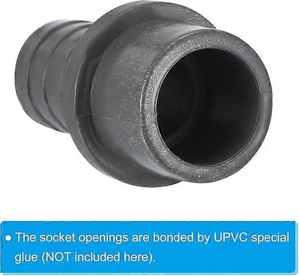 PVC Reducer Rørfitting 25mm OD 20mm Barb, 3-pak lige koblingsadapter, grå