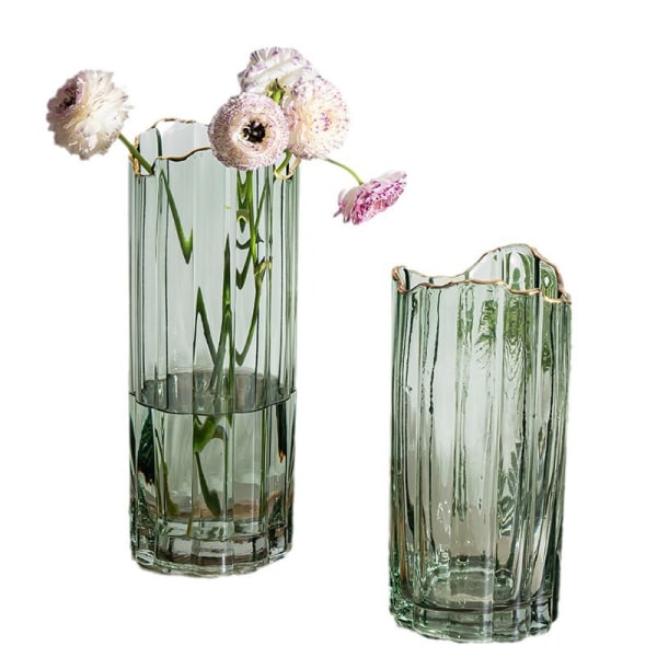 Glasvas, Cylindervas Heminredning green 31*12cm