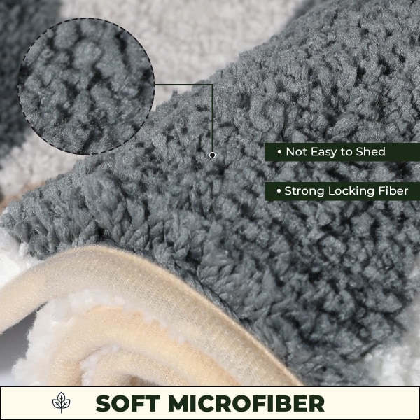 Superabsorberende Badeværelsesmåtte Antislip Badetæppe til Badeværelse Maskinvaskbar Bademåtte Blød Mikrofiber Bademåtte Brown Bamboo 31" X 20"