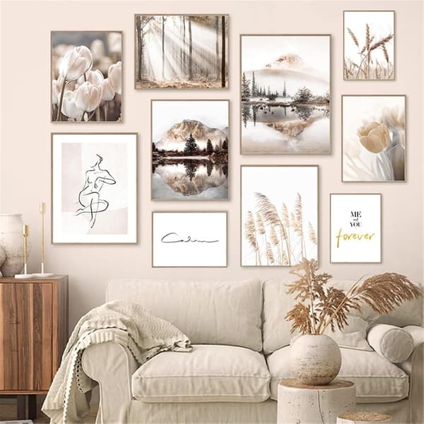 Premium-affisch, set med 3 bilder, heminredning, utan bildram 40x50cm