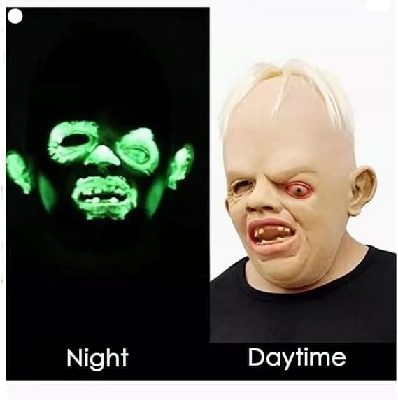 En luksusversion af en sjov maske, ideel til 80'er Halloween-kostumer, den perfekte ledsager til Halloween.