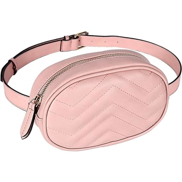 Pussilaukku, PU-nahkaiset pussit naisille, vedenpitävä Fanny Pack, päivittäiseen, lomaan, ostoksille, matkustamiseen pink