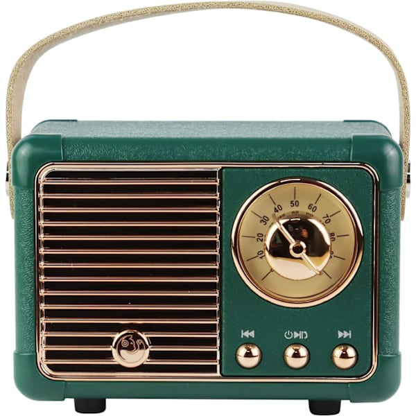 Retro Langaton Bluetooth-kaiutin - Kannettava Vintage Latautuva Mini-kaiutin Tehokkaalla Äänellä, USB/TF-kortti/AUX-tuki - Vihreä