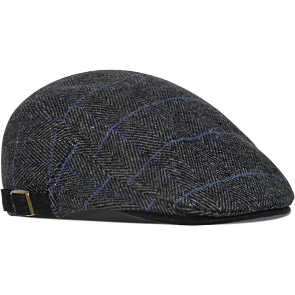 Newsboy Flat Cap Hats Basker Flat Cap för män - Ullfilt Mode Vintage Cap i brittisk stil black