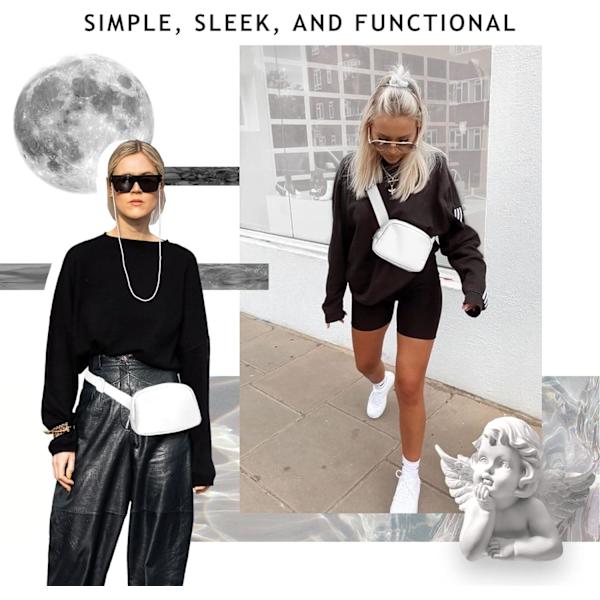 Crossbody Fanny Pack til kvinder og mænd, Everywhere bæltetaske med justerbar rem, til udendørs vandreture, løb, rejser og afslapning white