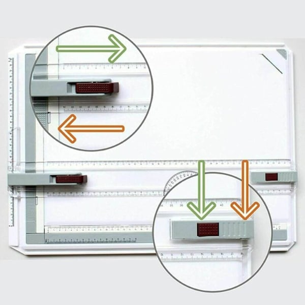 A3 Ritbord 51X37cm Justerbar Vinkel System Ritbord Konst & Hantverk Bord med Parallellrörelse Tillbehör