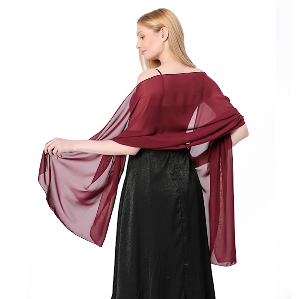 Ladiery Sheer Chiffon Shawls and Wraps for Evening Dresses,Soft Scarf