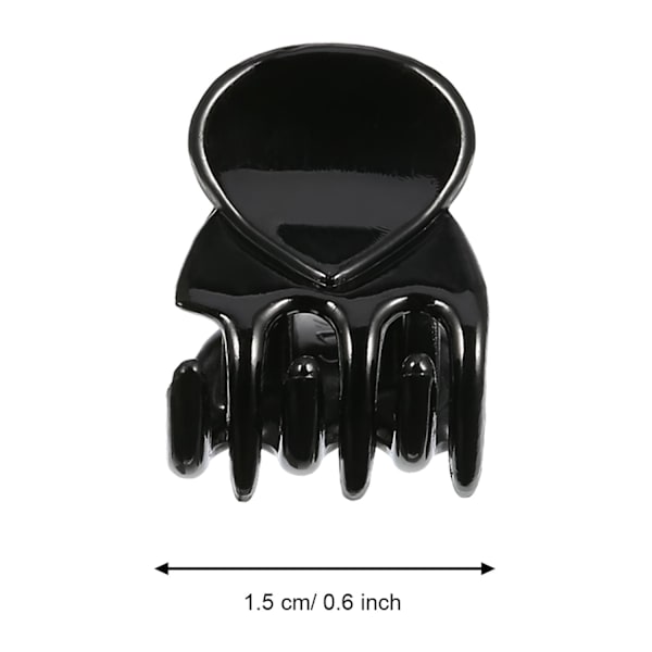 24 stk. Mini hårklemmer i plast, hårklemmer, klemmer for jenter og kvinner Black 0.6 inch