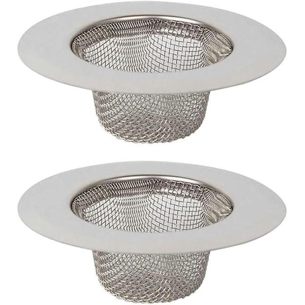 2 kappaletta ruostumattomasta teräksestä valmistettu suihkusiivilä, keittiön viemärisihti, lavuaarin siivilä Silver B