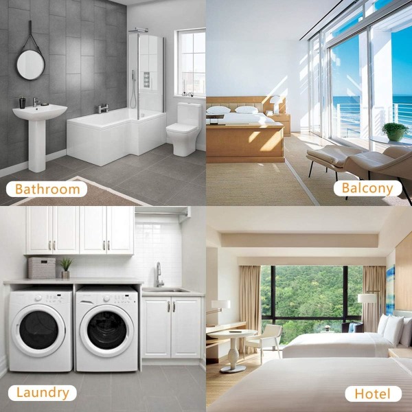 Inntrekkbar klesvaskesnor for innendørs og utendørs - Høy ytelse, 2 x 4,2 m rustfritt stål klesvaskesnor, veggmontert (bor) - Svart T