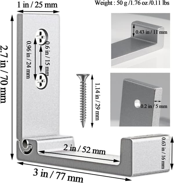 Hopfällbara klädhängare i aluminiumlegering Silver
