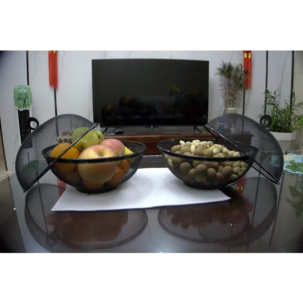 Fruktkorg med lock - Snacks Frukt Skål - 27*25*14 cm- ( 2 Fruktkorgar + 2 Lock; 4 Stycken Totalt )