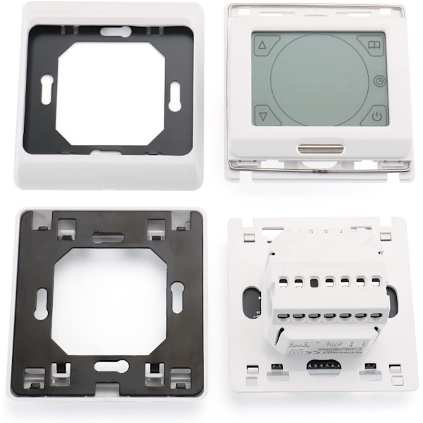 WG809 Rumtermostat, 7 dages programmerbar LCD-skærm AC230V 16A til elektrisk gulvvarme Hvid