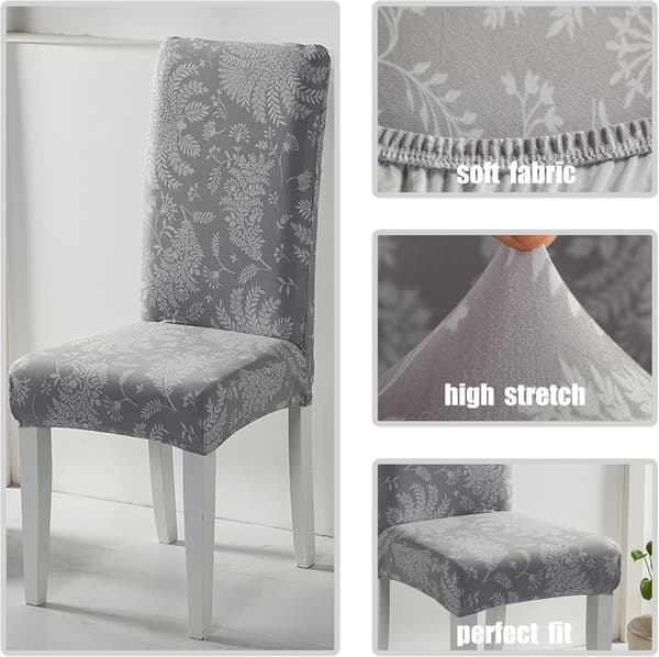 Stolsöverdrag Set om 4 Stretch Moderna Stolsöverdrag för Matrum Köks Bröllop Fest Tvättsbart Stolskydd (4st)