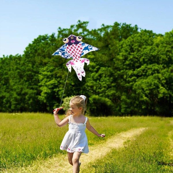 Värikäs Life Kite lapsille ja aikuisille, Goldfish Kite helppo lennättää Green