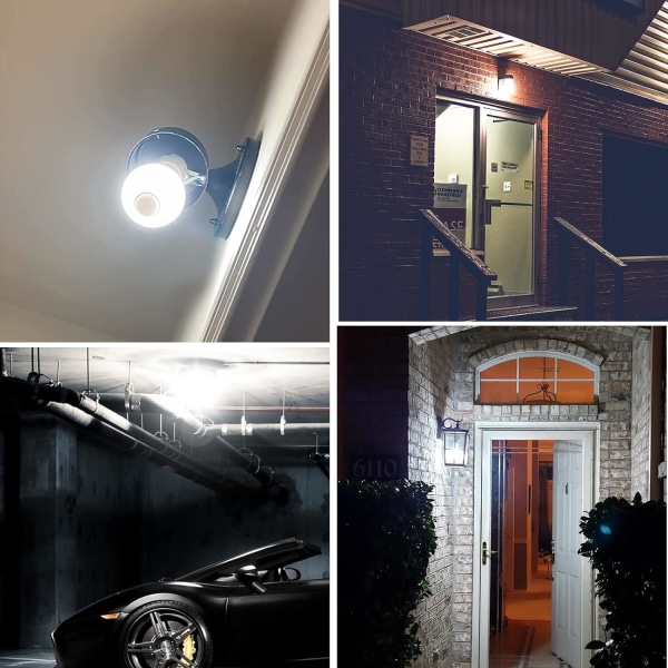 Skymningssensorlampa E27 12W Kallt vitt 6500K 1000lm, AC 220V, 120 grader, Automatisk på/av, E27 Ljussensorlampa för Entré Trädgård Utomhus, set om 2