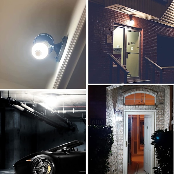 Twilight Sensor Pære E27 12W Cool White 6500K 1000lm, AC 220V, 120 grader, Auto tænd/sluk, E27 Lyssensor Pære til Indgang Have Udendørs, sæt med 2
