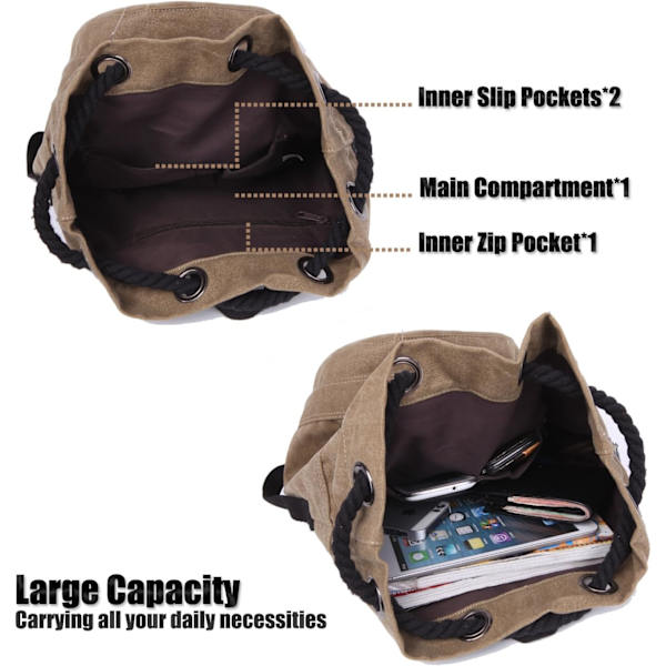 Canvas rejseduffel, rejsetasker, weekendtasker, håndbagage, skuldertaske, rygsæk grey L