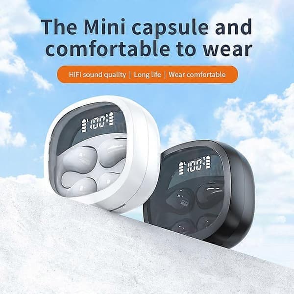Typ A JR01 Bluetooth Headset Hörlurar Trådlös Öronkrok Design Hörlurar med Laddningsfodral