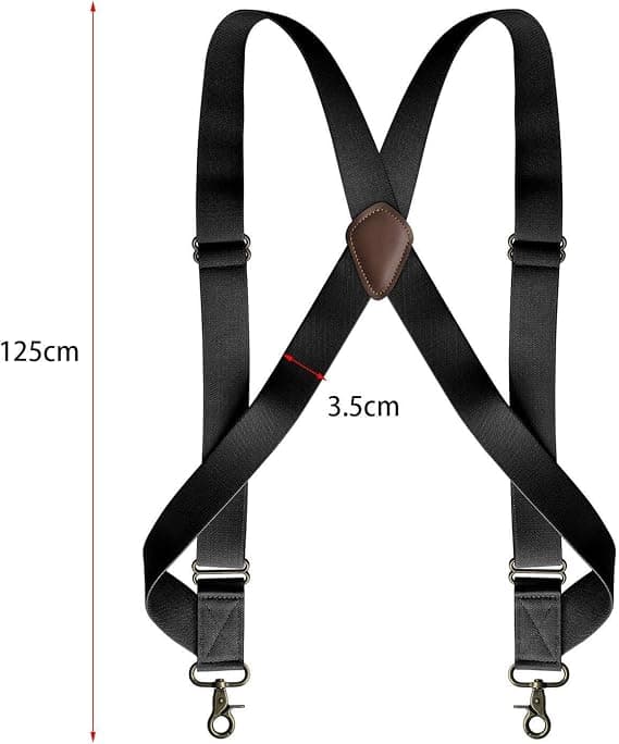 Komfortable holdbare mænds elastiske X-formede seler 2 brede drejekroge stropper