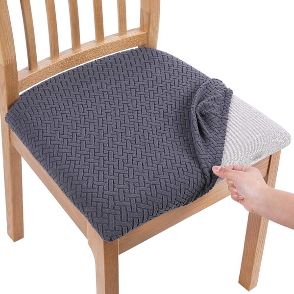 Stolsöverdrag, Set om 2, Stretch Stolsöverdrag, Stolsöverdrag för Matstolar, Tvättsbara Stolsöverdrag Dark gray