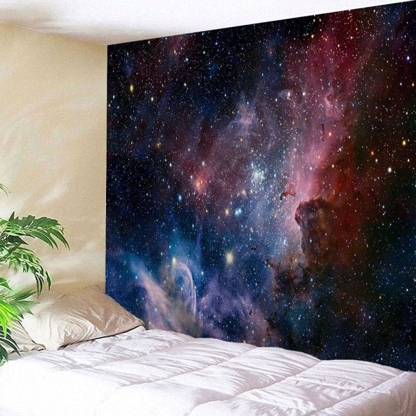 Romteppe, Universe Nebula Galaxy Stjerneveggteppe for stue Sovesal 200x180cm