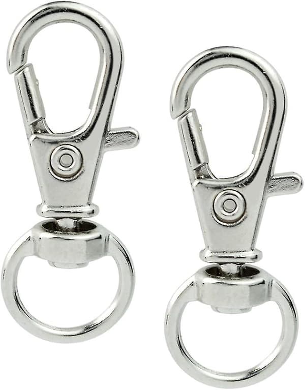 50 st Vridlås Snodd Snap Hooks, Metall Vridbar Snodd Snap Hook Hummerlås (Silver)
