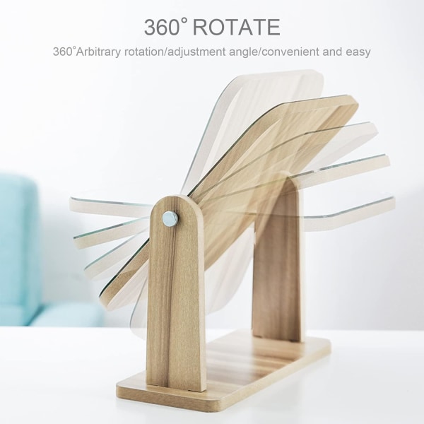 360 astetta pyörivä puinen pöytäpeili Puinen meikkipeili jalustalla korkean läpinäkyvyyden suorakaiteen muotoinen peili