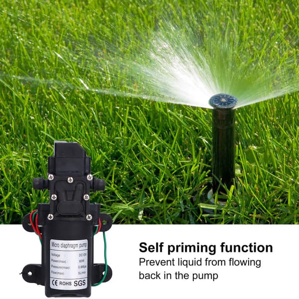 12V 60W Vattentryck Membranpump Självsugande Sprayerpump för Trädgårdsbevattning Pooler