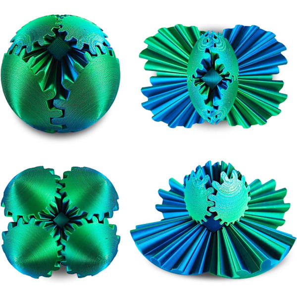 3D-printet Gear Ball Fidget, Gearsphere - Den Steampunk Hvirvlende Vidunder Fidget, Gear Sphere Fidget Legetøj (Grøn8cm) Laser Green