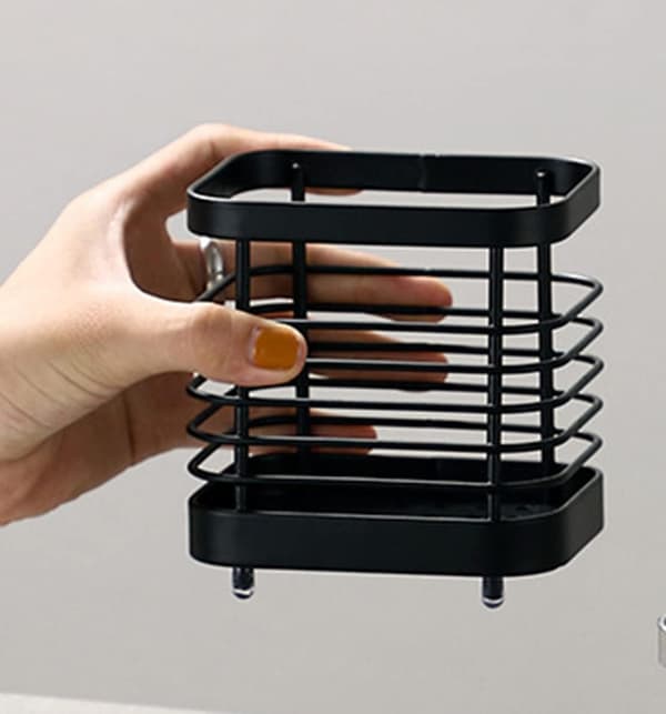 Køkkenredskabsholder i rustfrit stål, bestikkurv, organizer tilbehør Black 10.5cm