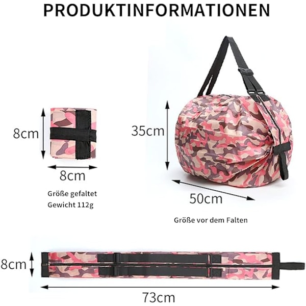 Sammenfoldelig miljøvenlig indkøbspose, vandtæt indkøbspose A 50*30CM