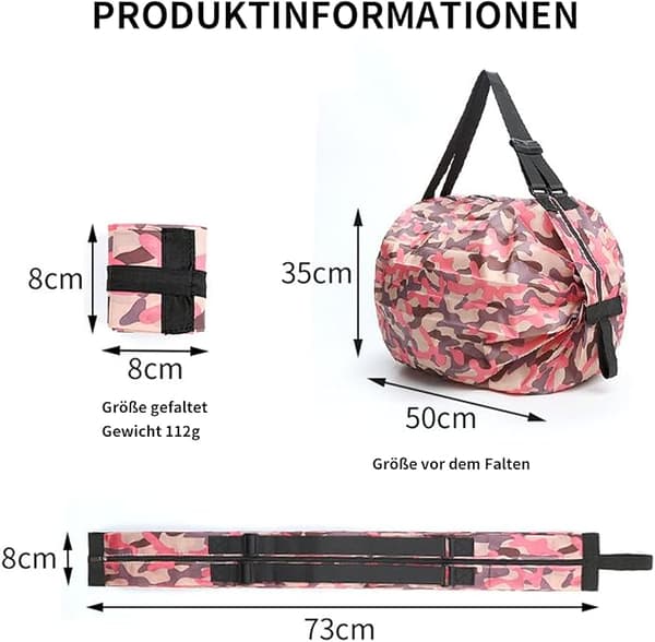 Sammenleggbar, miljøvennlig handlepose, vanntett handlepose A 50*30CM
