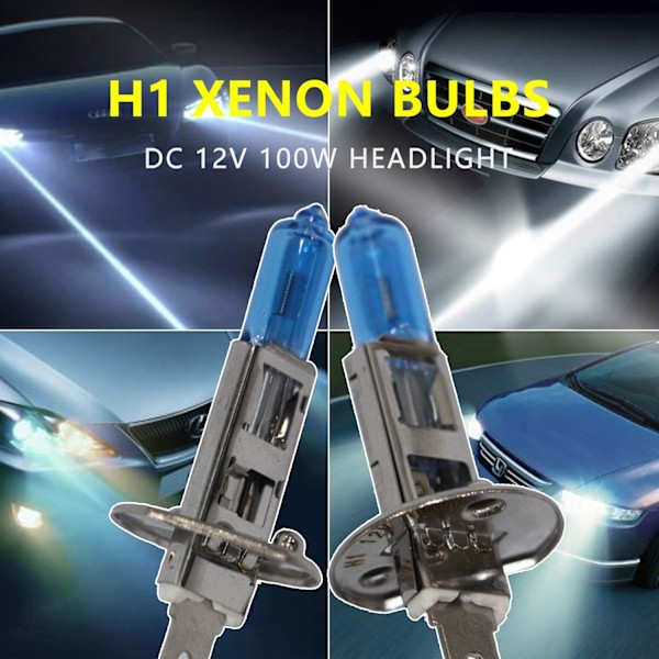 Halogen forlygte pære Super White 5000K 12V 100W H1