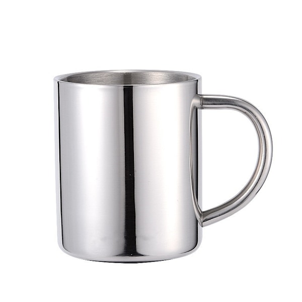 2x Dubbelväggig Isolerad Termosmugg i Rostfritt Stål - 300ml - Okrossbar Campingkopp för Kaffe (300ml)