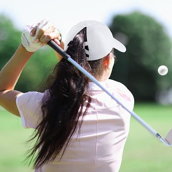 Naisten Baseball-lippis, Poninhäntä-aurinkolippis, Naisten Golf-lippikset, Ristikkäin säädettävät lippikset White