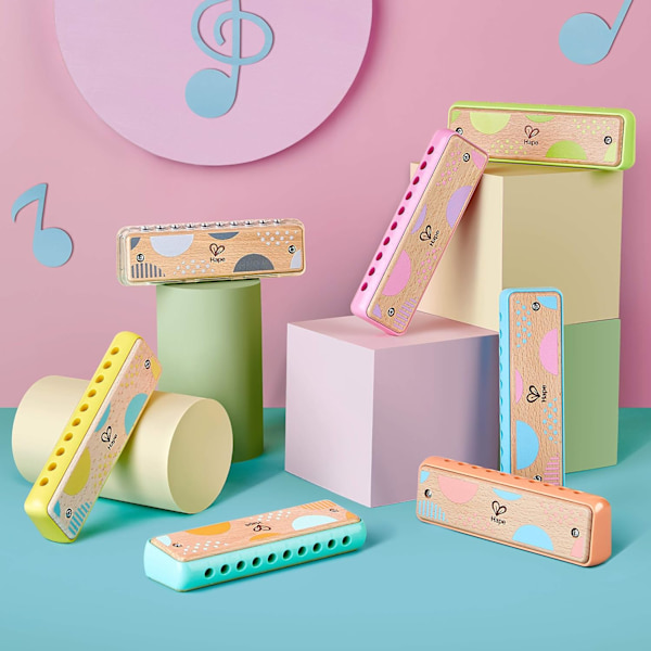 Blues Harmonica | 10-hulls treharmonika i tre for barn, jenter og gutter Pink 1.7 x 1 x 5.7 inches