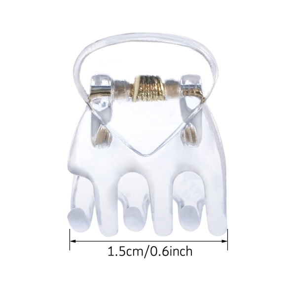 24 stk. Mini hårklemmer i plast, hårklemmer, klemmer for jenter og kvinner Clear 0.6 inch