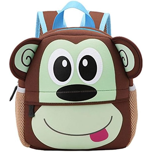 Lasten reppu, taaperoiden koululaukku, eläinaiheinen, reppu 2-8-vuotiaille Monkey 27 cm x 21 cm x 9 cm