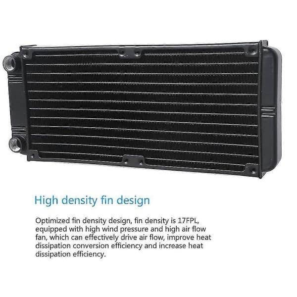 Vandkøling Computer Radiator 12 Rør Aluminium Varmeveksler Væskekøling