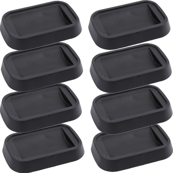 8-pack Sängproppar Möbelhjulskoppar, Gummi Möbelhjulstopp Passar Soffor, Sängar, Stolar, Mattor, 7,5 × 5 cm, Svart